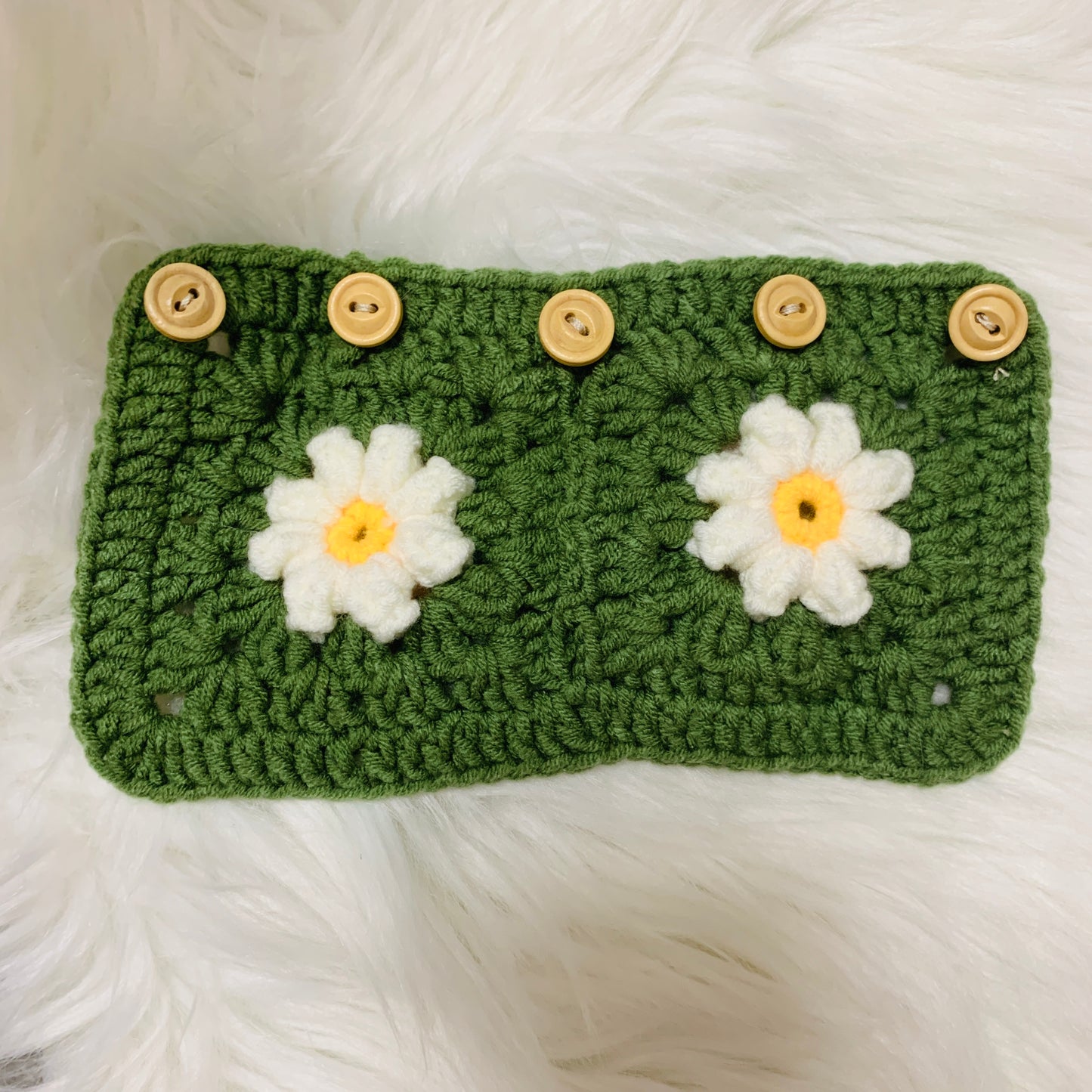 Handmade crochet Steering Wheel Cover for women, cute daisy flower seat belt Cover, Car interior Accessories decorations car gift