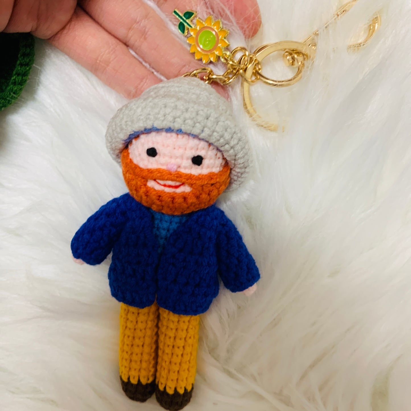 Vincent Inspired crochet Van Gogh amigurumi doll sunflower Gift handmade flower