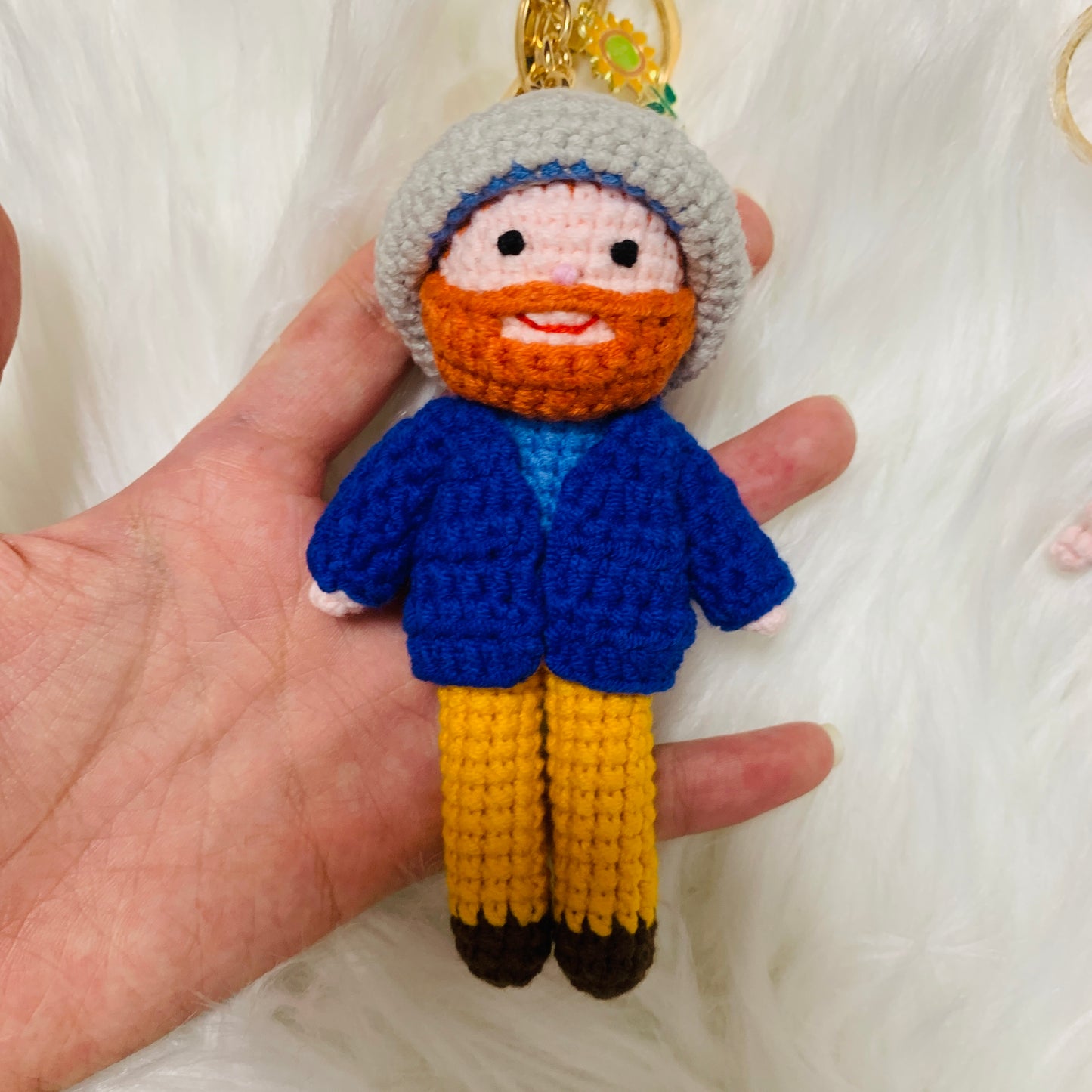 Vincent Inspired crochet Van Gogh amigurumi doll sunflower Gift handmade flower