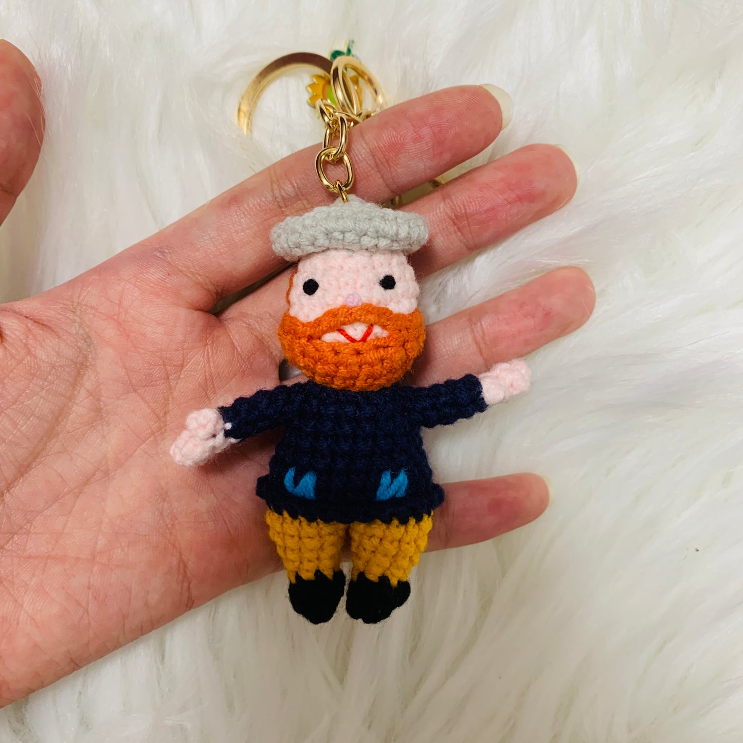 Vincent Inspired crochet Van Gogh amigurumi doll sunflower Gift handmade flower