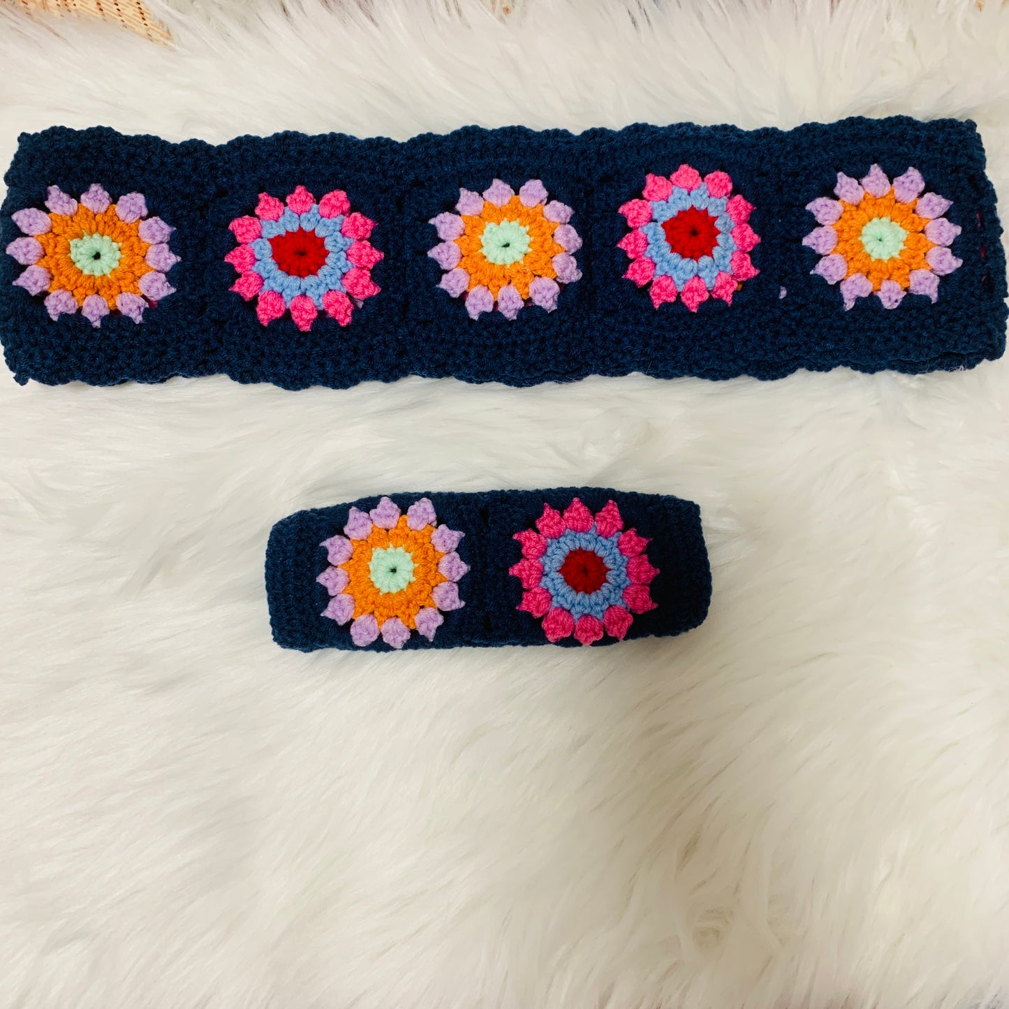 Crochet Steering Wheel Cover flower seat belt Cover for women, Car Accessories decorations