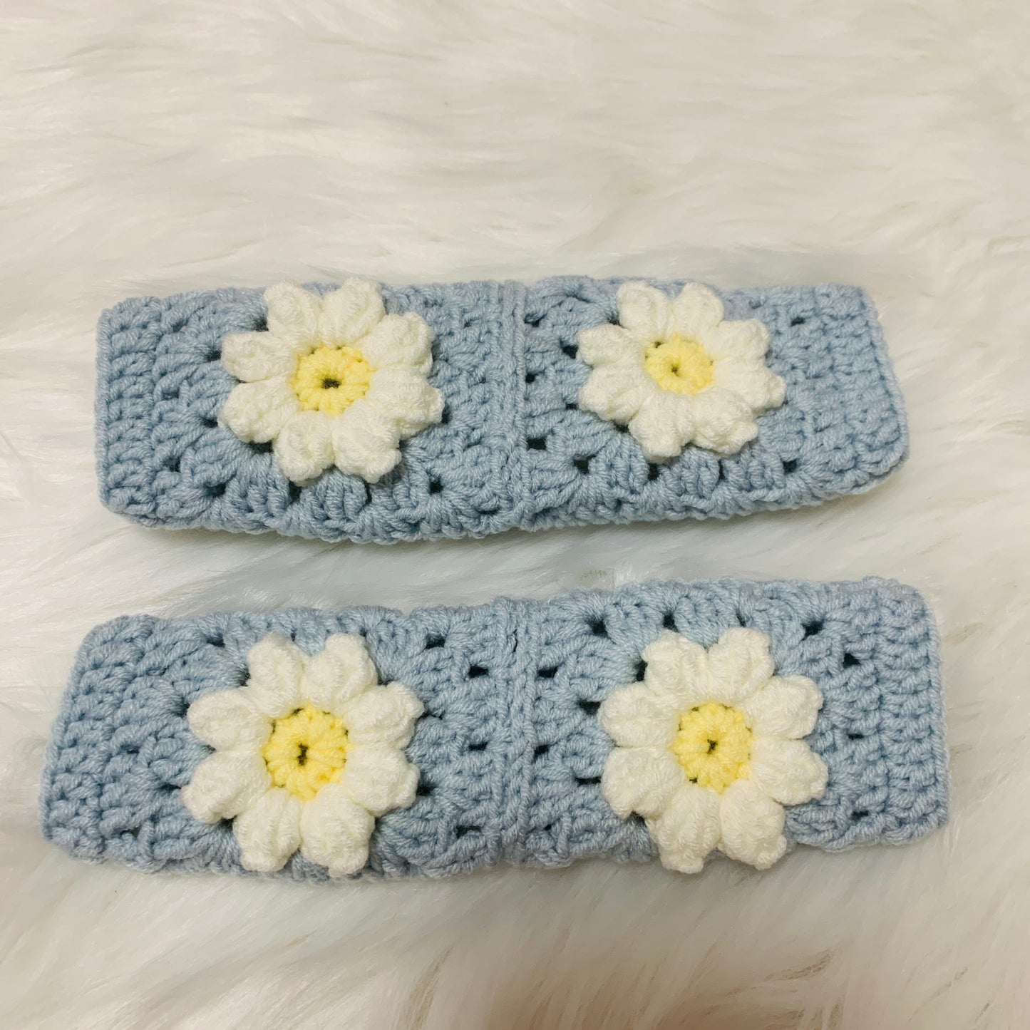 Steering Wheel Cover for women, Crochet daisy flower seat belt Cover, Car Accessories decorations