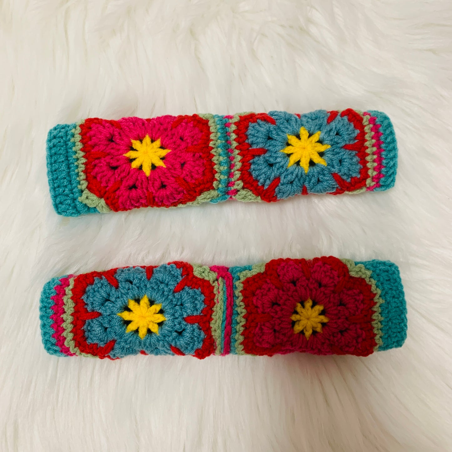 Crochet Steering Wheel Cover Sunflower seat belt Cover for women, Car Accessories decorations