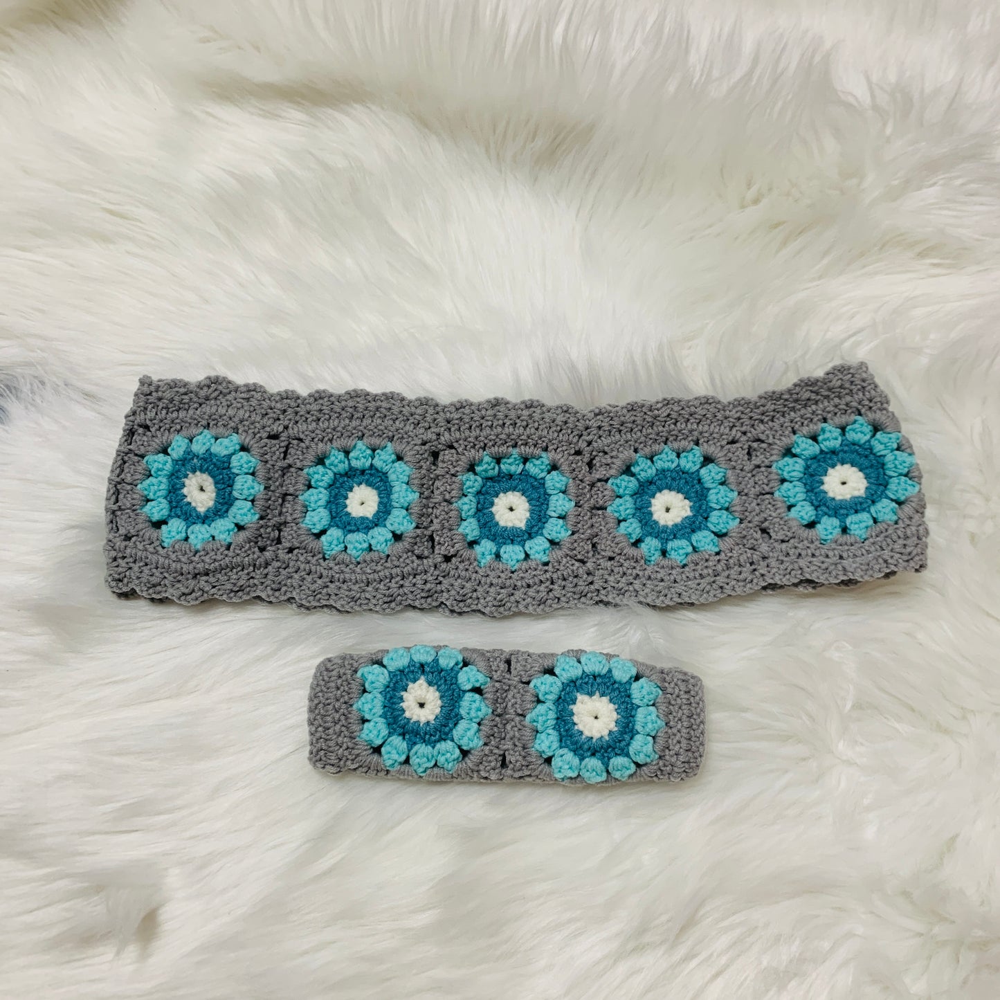 Crochet Steering Wheel Cover for women, cute daisy flower handmade seat belt Cover, Car interior Accessories decorations