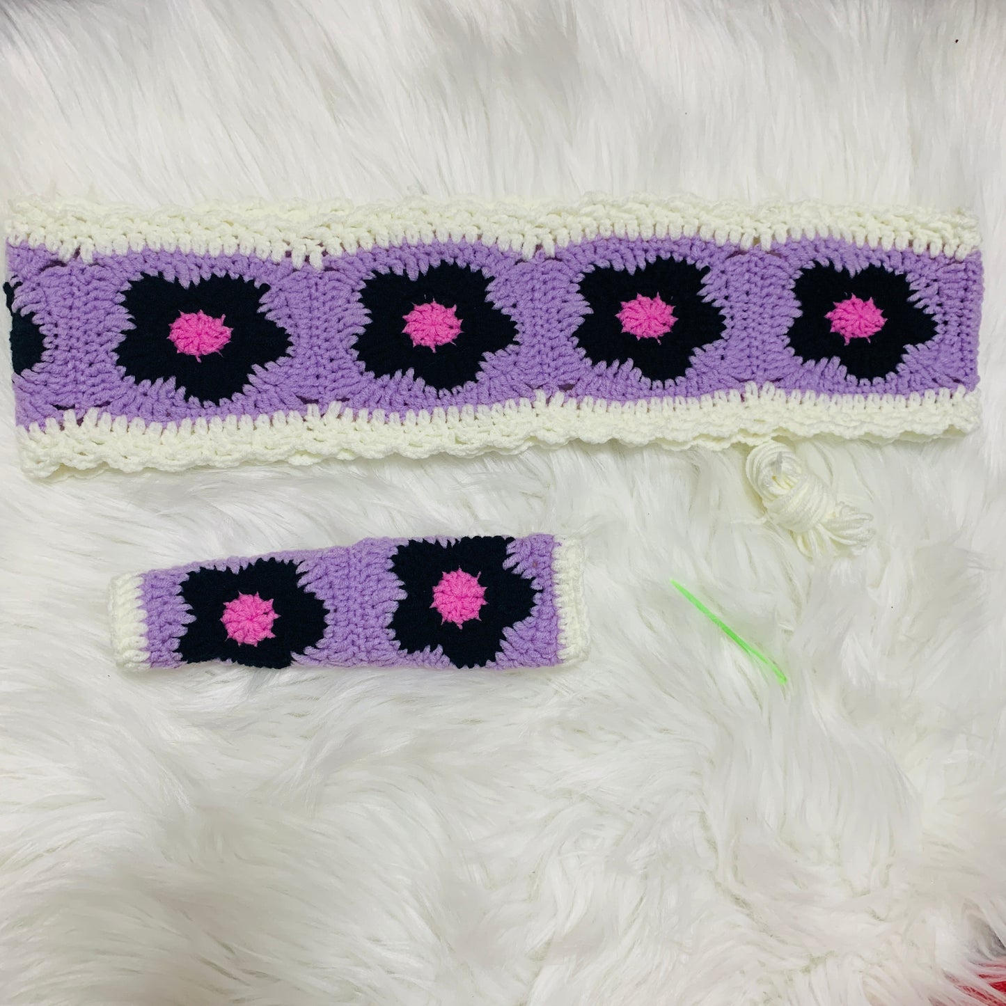 Handmade crochet Steering Wheel Cover for women, cute flower seat belt Cover, Car interior Accessories decorations car gift