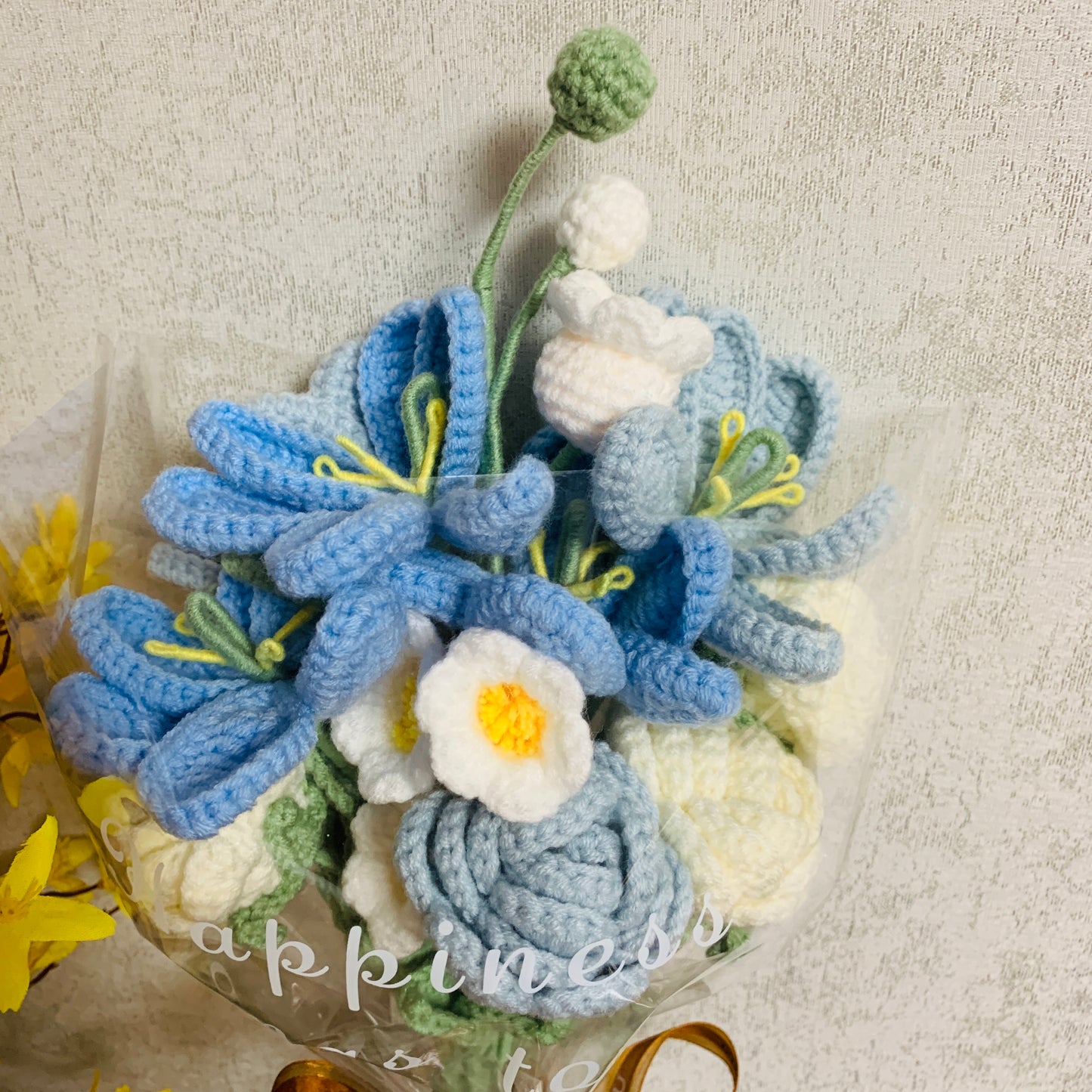 Crochet flowers tulip flower Calla Lily rose Daisy Lily of the valley ornaments cute A bunch of flower Anniversary bouquet Gift for her