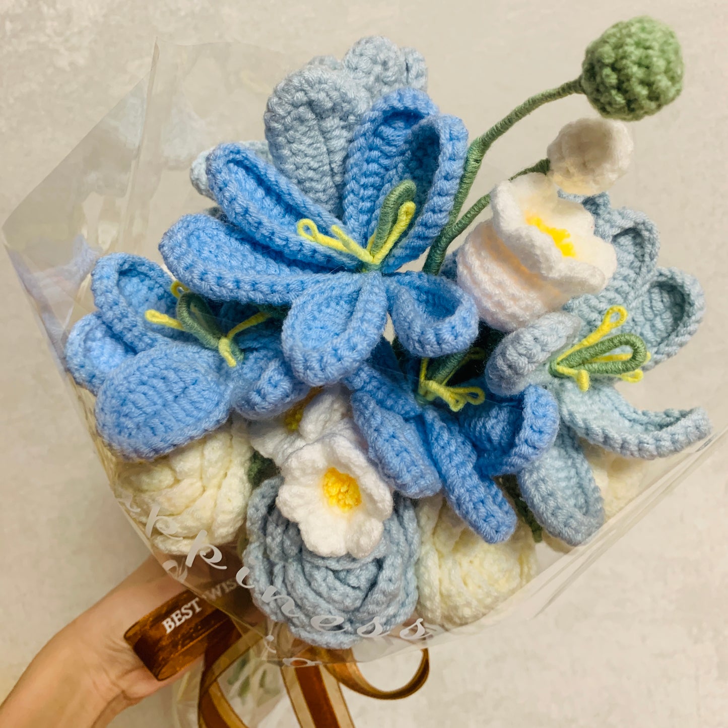 Crochet flowers tulip flower Calla Lily rose Daisy Lily of the valley ornaments cute A bunch of flower Anniversary bouquet Gift for her