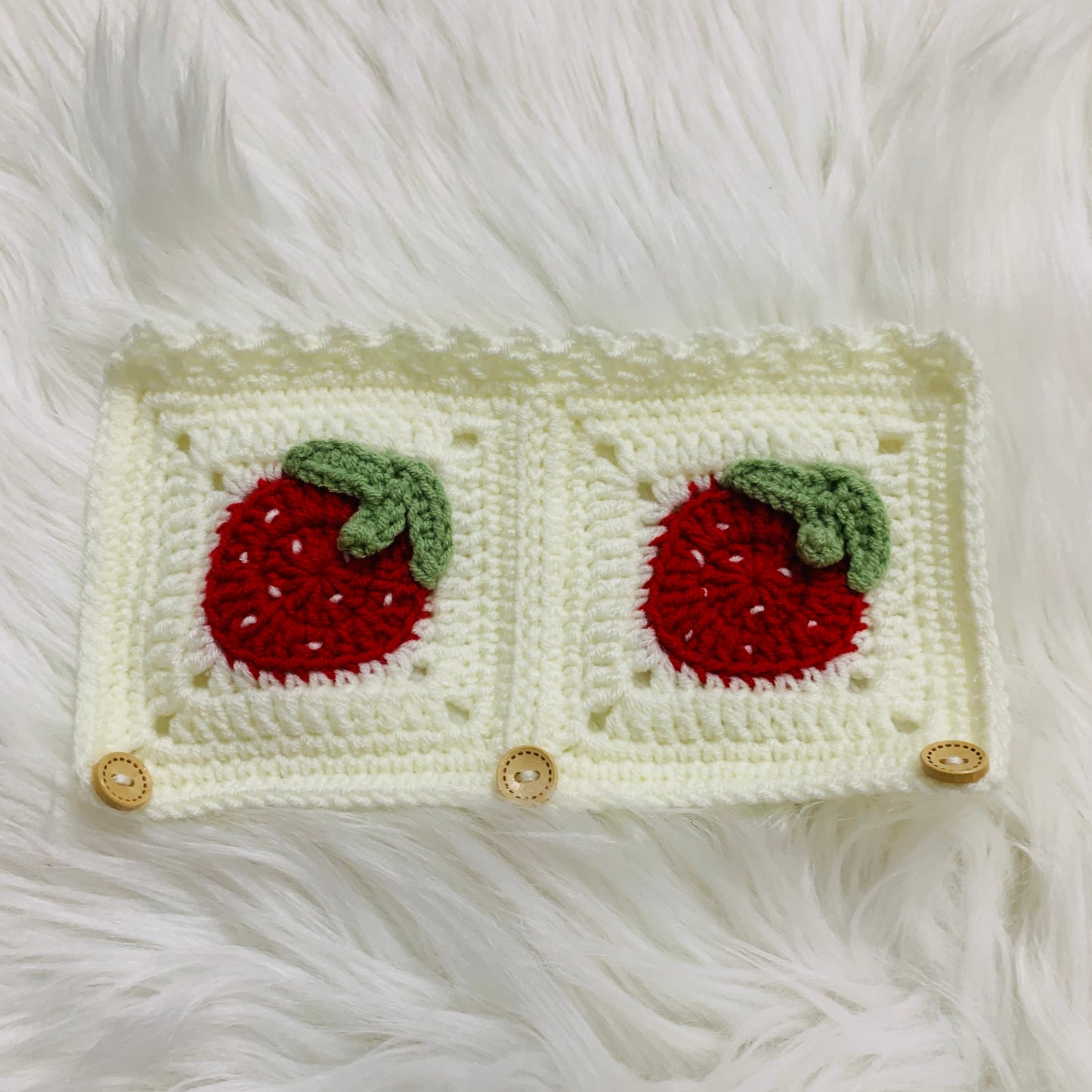 Steering Wheel Cover for women, Crochet cute Strawberry flower seat belt Cover, Car Accessories decorations