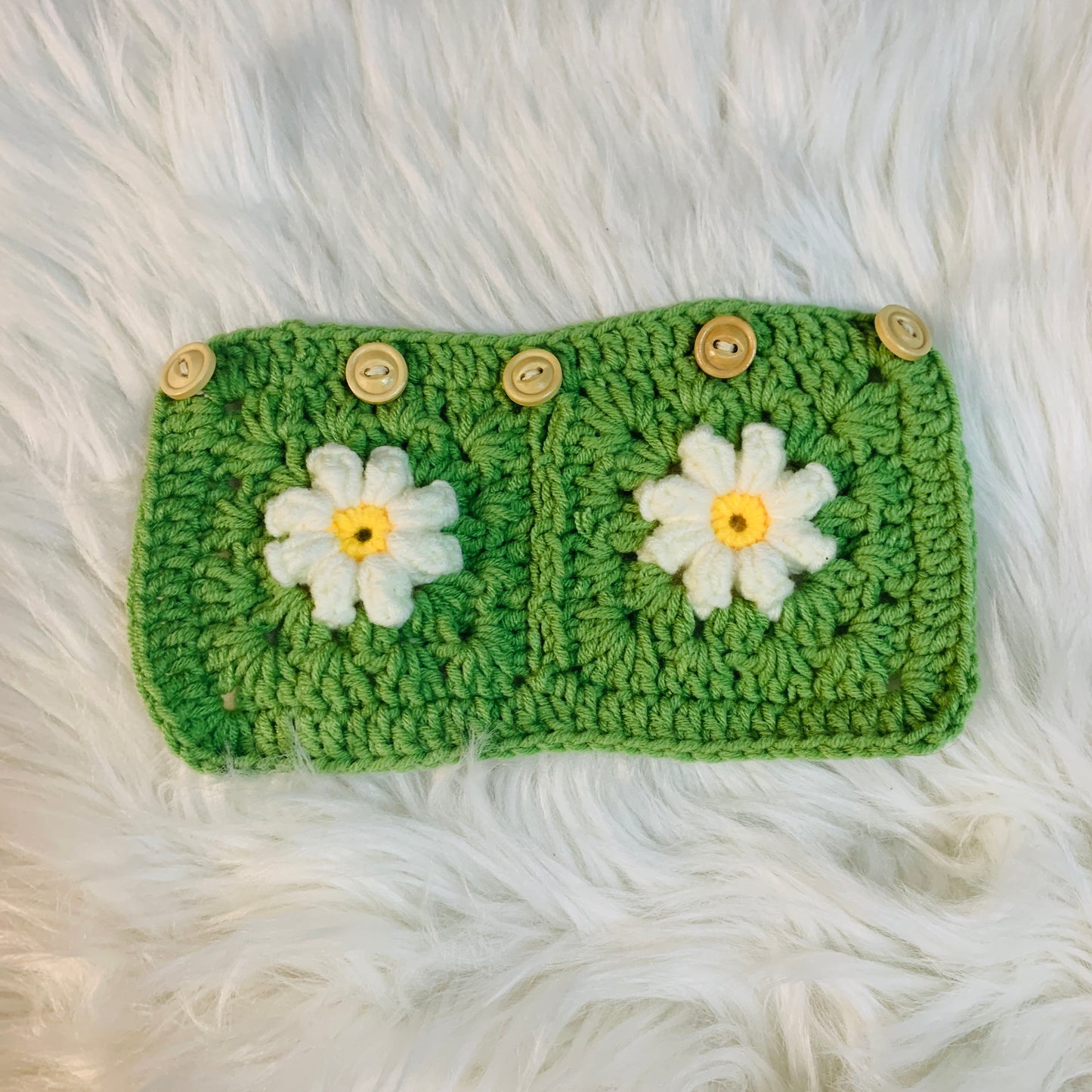 Handmade crochet Steering Wheel Cover for women, cute daisy flower seat belt Cover, Car interior Accessories decorations