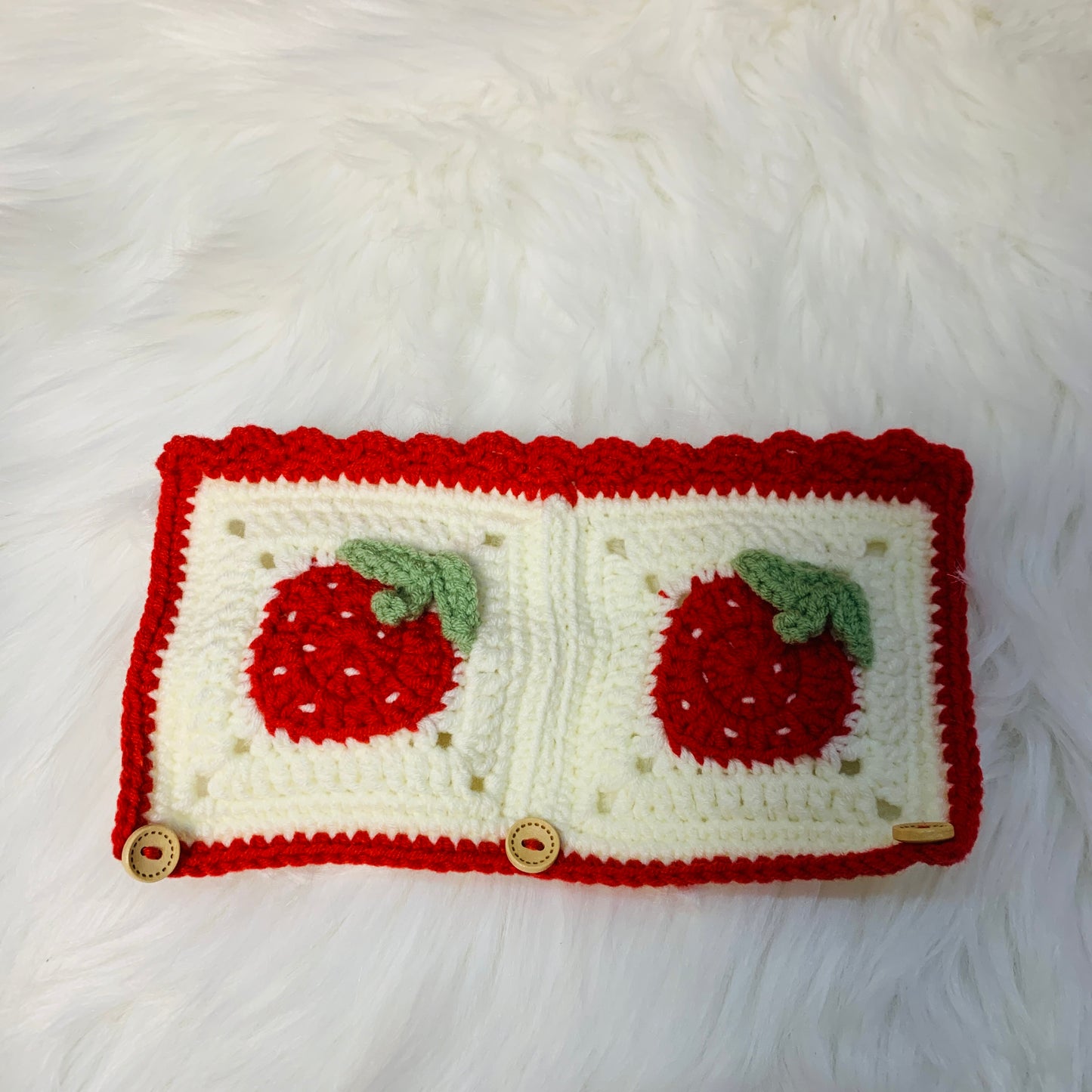 Steering Wheel Cover for women, handmade Crochet cute strawberry flower seat belt Cover, Car Accessories decorations car Interior decor