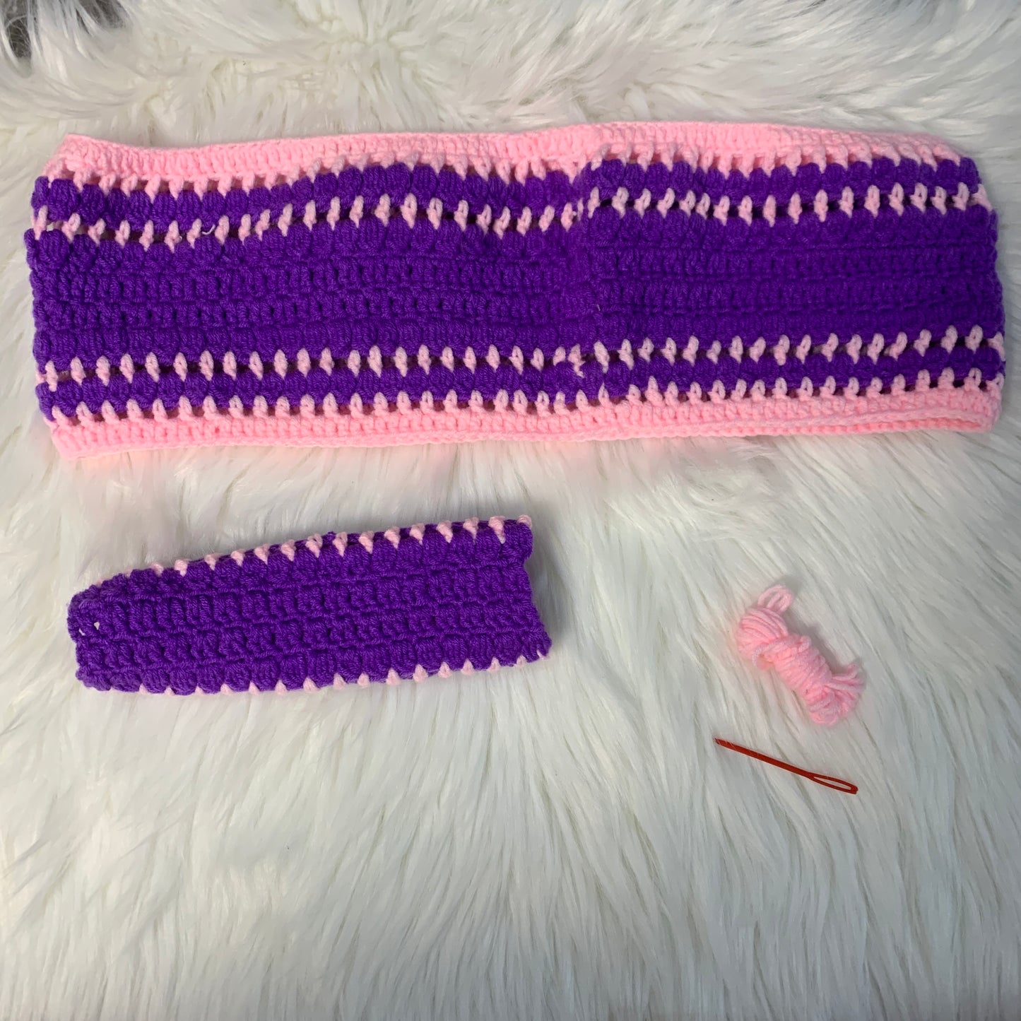 Steering Wheel Cover for women, Crochet Purple seat belt Cover, Car Accessories decorations