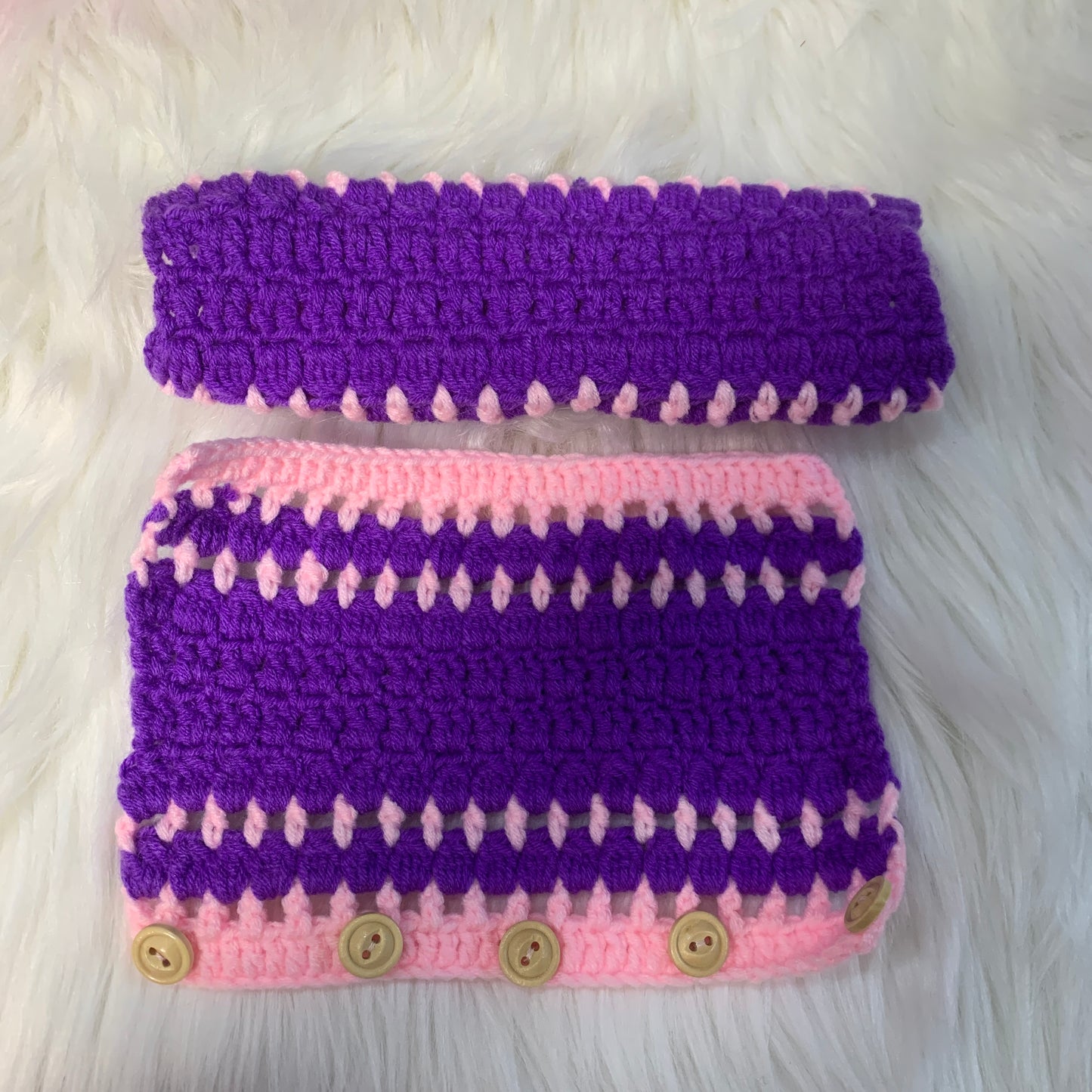 Steering Wheel Cover for women, Crochet Purple seat belt Cover, Car Accessories decorations