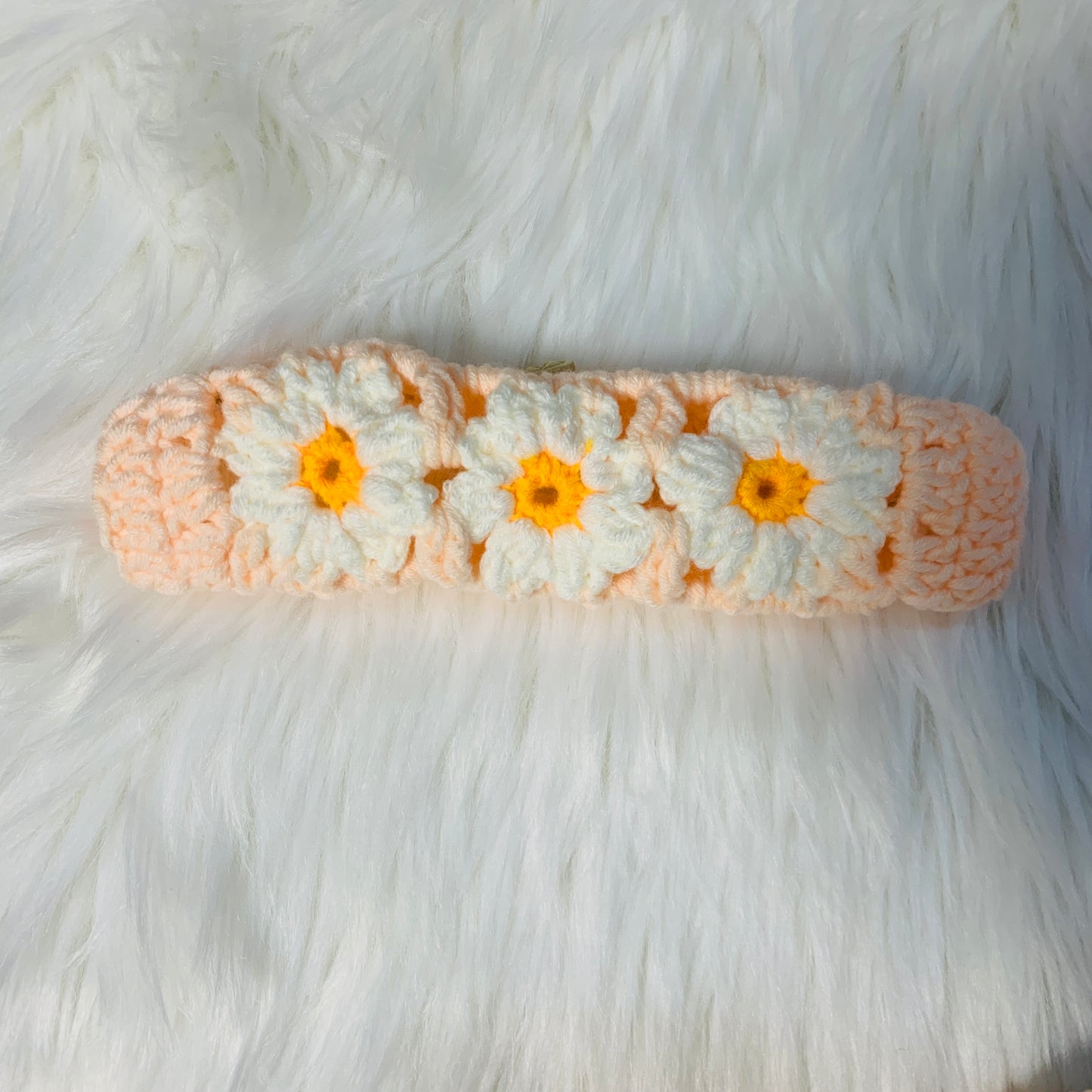 Crochet Steering Wheel Cover for women, Handmade cute daisy flower seat belt Cover, Car interior Accessories decorations