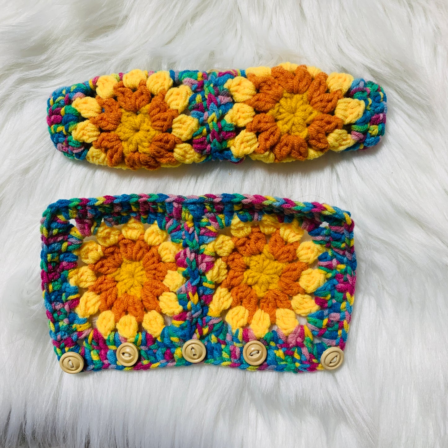 Steering Wheel Cover for women, Crochet cute sunflower seat belt Cover, Car Accessories decorations