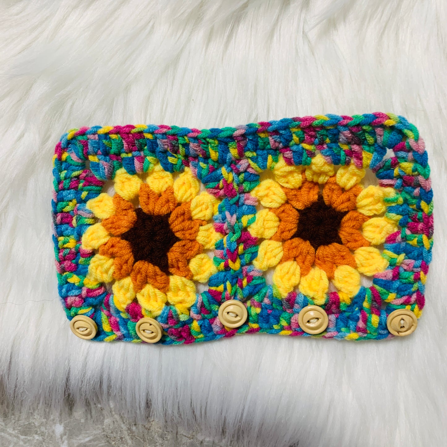 Steering Wheel Cover for women, Crochet cute sunflower seat belt Cover, Car Accessories decorations