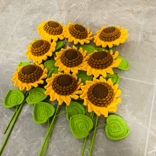 Crochet Sunflower a bunch of flowers for girlfriends/mothers/lovers/friends artifact handicraft housewarming gift