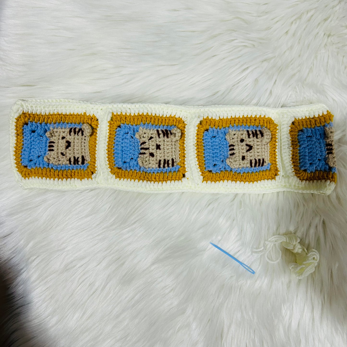 Steering Wheel Cover for women, Crochet cute cat seat belt Cover, Car Accessories decorations